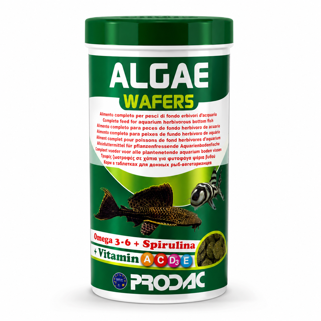 Prodac Algae Wafers – טבליות שוקעות עם ספירולינה לדגי קרקעית ופלקו