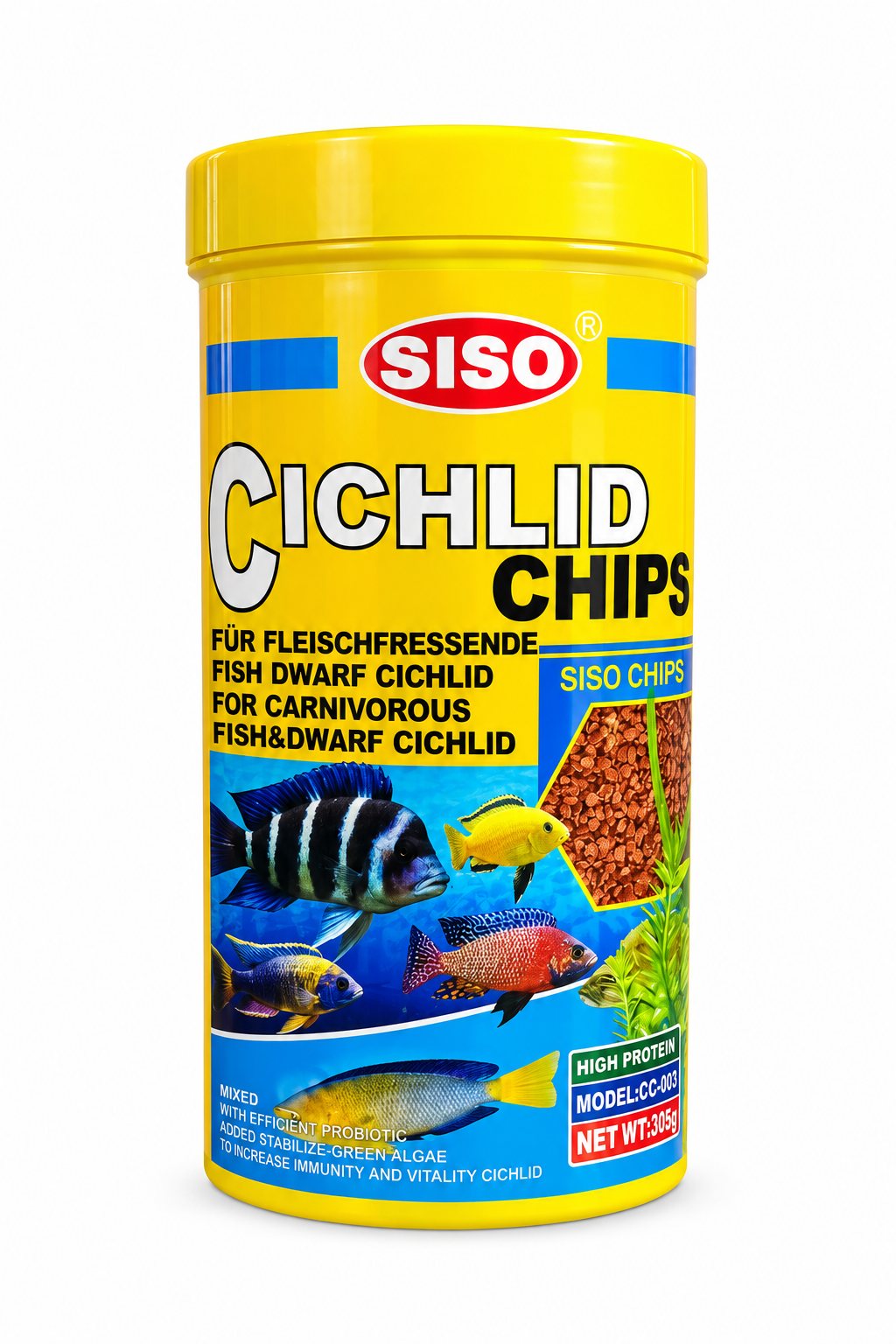 SISO Cichlid Chips – מזון בשבבים לדגי ציקלידים