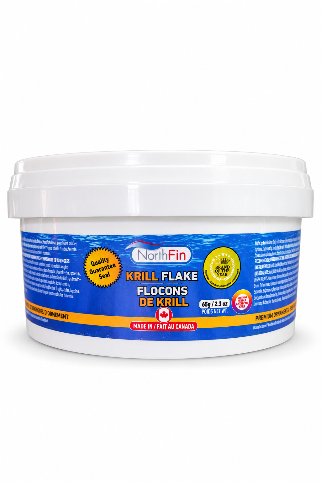 NorthFin Krill Flake – מזון פתיתים לשוכני קרקעית 65 גרם