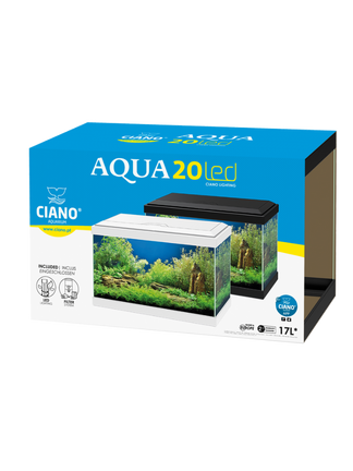 אקווריום הכל כלול 40 ס"מ לבן/שחור ציאנו אקווה 20- Ciano Aqua
