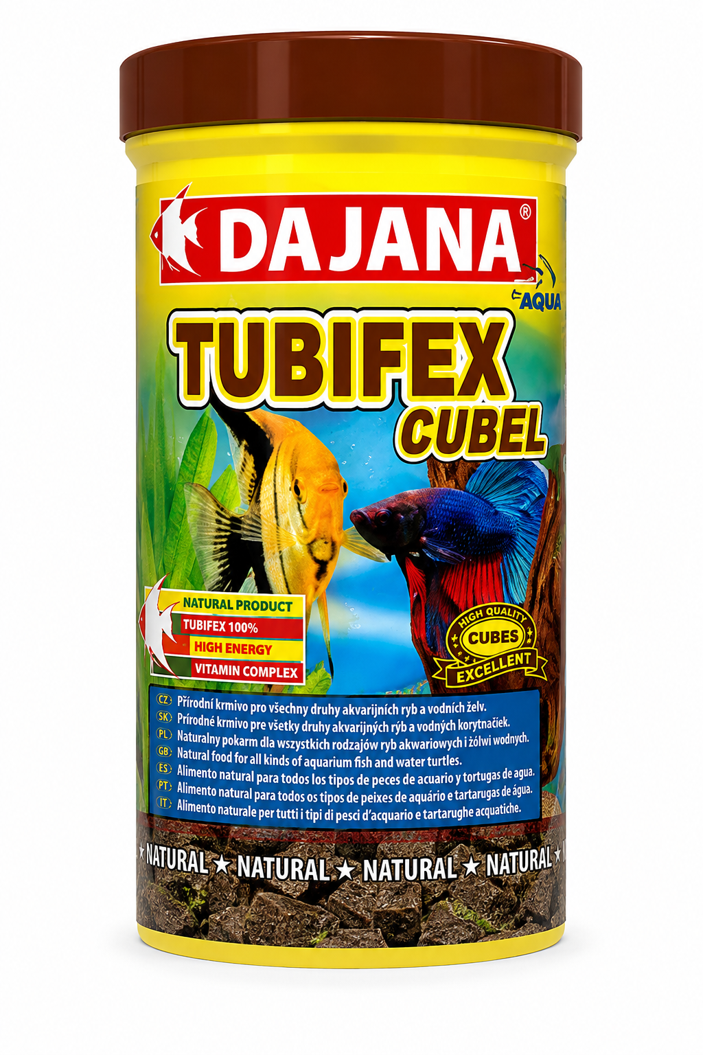 DAJANA Tubifex Cubes – קוביות טוביפקס מיובשות בהקפאה לדגי נוי
