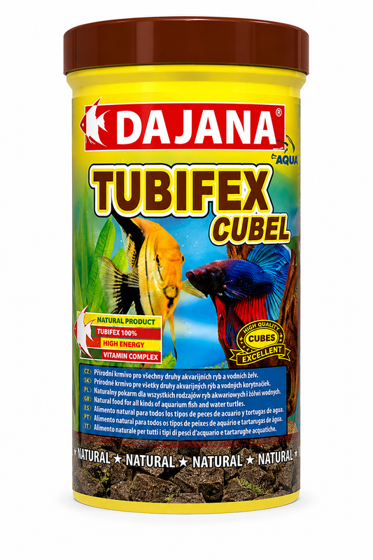 DAJANA Tubifex Cubes – קוביות טוביפקס מיובשות בהקפאה לדגי נוי