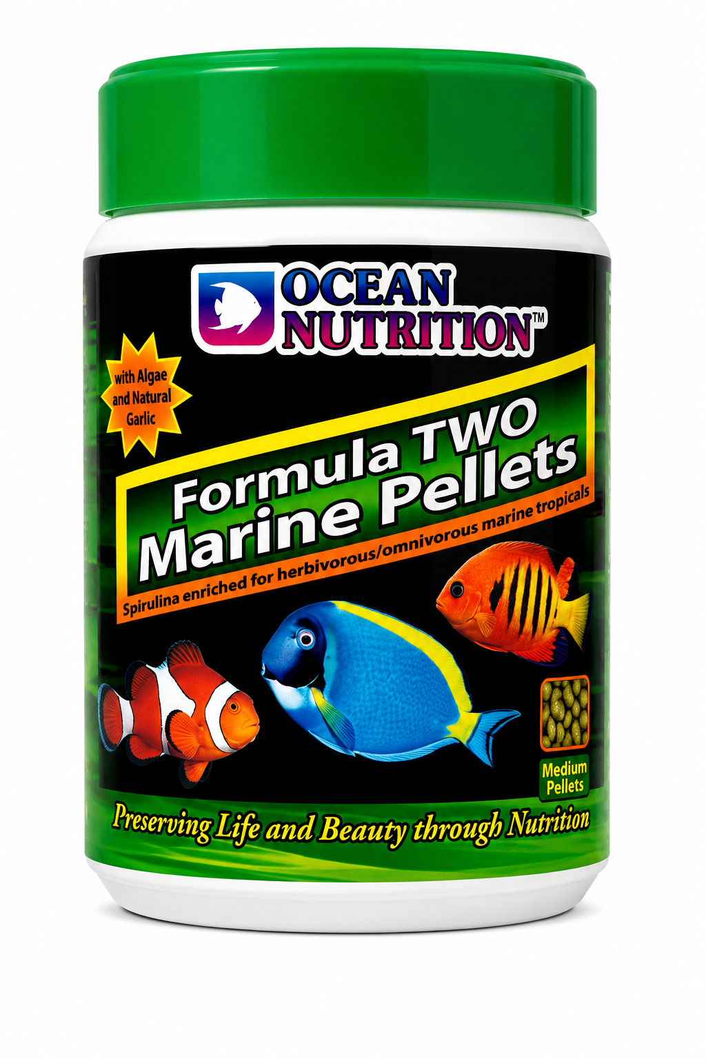 Ocean Nutrition Formula Two Marine Pellets – מזון גרגירים לדגי מים מלוחים צמחוניים ואוכלי־כל