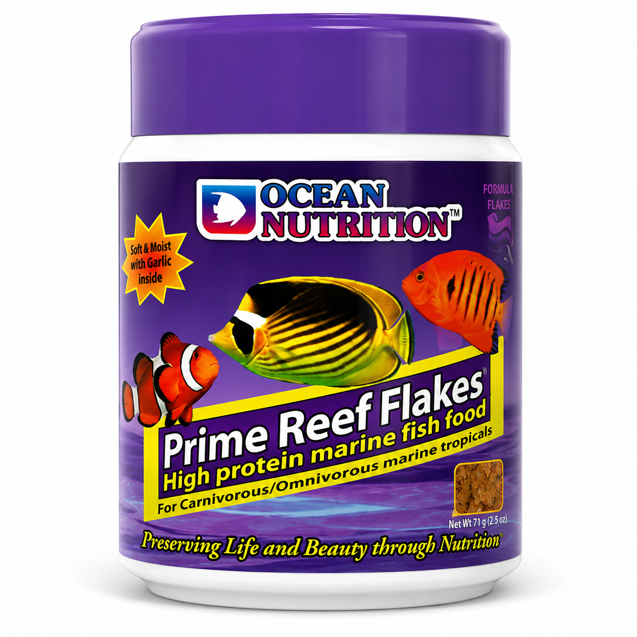 Ocean Nutrition Prime Reef Flakes – מזון פתיתים עתיר חלבון לדגי מים מלוחים | 71 גרם